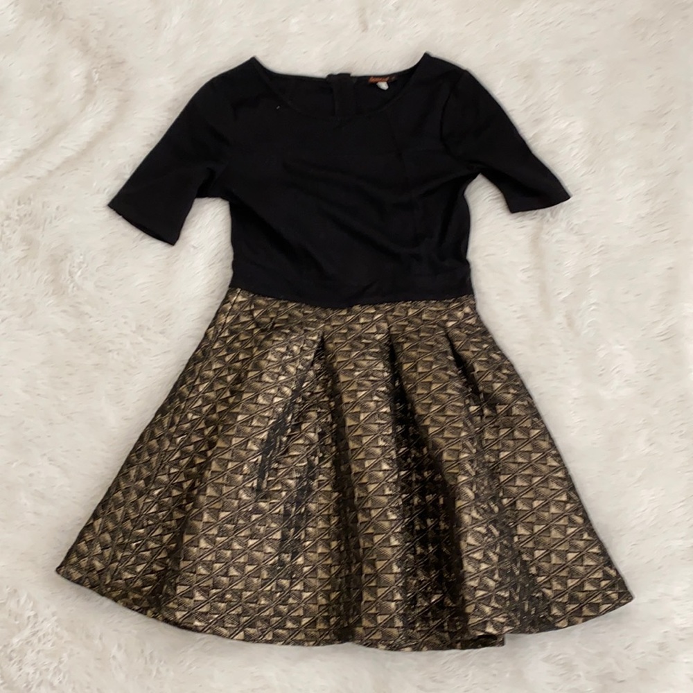 Black and gold girls formal dress